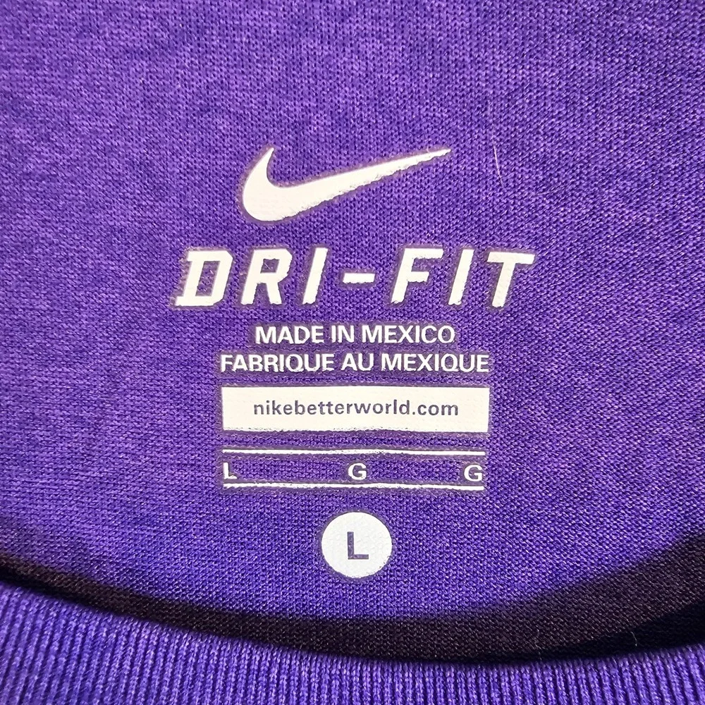 Nike NASA Dri-FIT‎ Purple Heather Graphic T-Shirt Womens Large Space Logo Tee